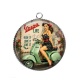 Pendentif Cabochon Argent - pin up