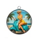 Pendentif Cabochon Argent - pin up
