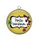 Pendentif Cabochon Argent - porte bonheur
