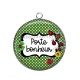 Pendentif Cabochon Argent - porte bonheur