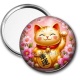 Miroir de poche - chat porte bonheur chinois