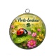 Pendentif Cabochon Argent - porte bonheur