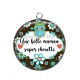 Pendentif Cabochon Argent - une belle maman super chouette