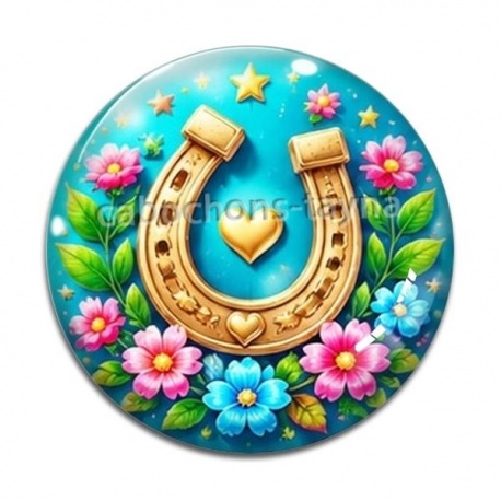 Cabochon Verre - porte bonheur