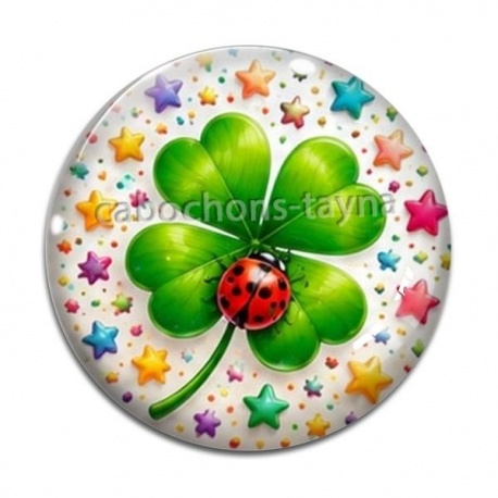 Cabochon Verre - porte bonheur