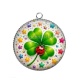 Pendentif Cabochon Argent - porte bonheur