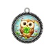 Pendentif Cabochon Argent - chouette