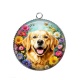 Pendentif Cabochon Argent - chien