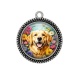 Pendentif Cabochon Argent - chien
