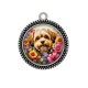 Pendentif Cabochon Argent - chien