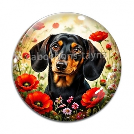 Cabochon Verre - chien
