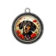 Pendentif Cabochon Argent - chien