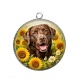 Pendentif Cabochon Argent - chien