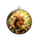 Pendentif Cabochon Argent - écureuil 