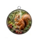 Pendentif Cabochon Argent - écureuil 