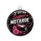 Pendentif Cabochon Argent - je suis une super motarde