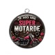 Pendentif Cabochon Argent - je suis une super motarde