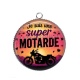 Pendentif Cabochon Argent - je suis une super motarde