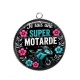 Pendentif Cabochon Argent - je suis une super motarde