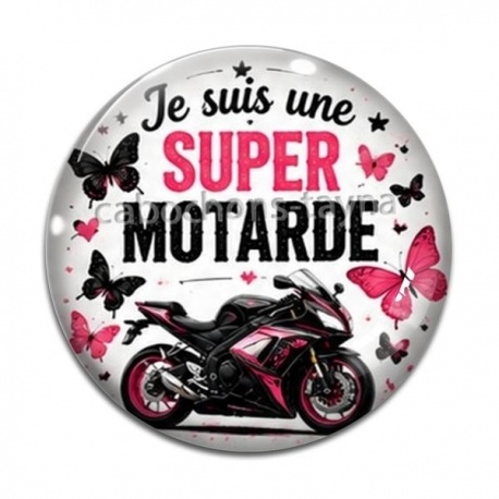 Cabochon Verre - je suis une super motarde
