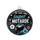 Pendentif Cabochon Argent - je suis une super motarde