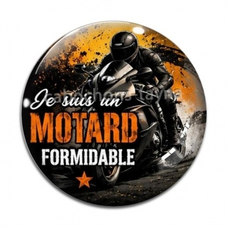 Cabochon Verre - je suis un motard formidable