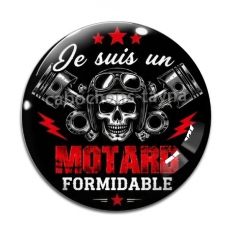 Cabochon Verre - je suis un motard formidable