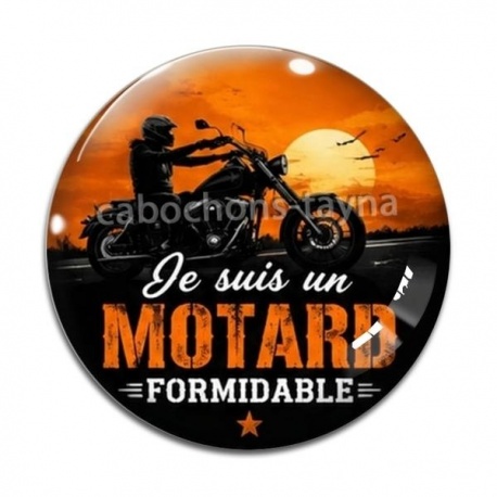 Cabochon Verre - je suis un motard formidable