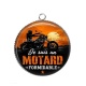 Pendentif Cabochon Argent - je suis un motard formidable