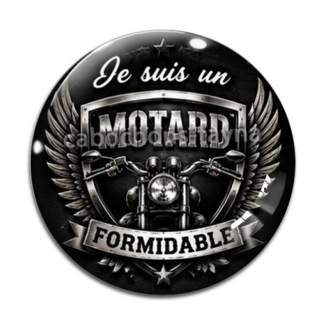 Cabochon Verre - je suis un motard formidable