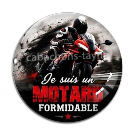 Cabochon Verre - je suis un motard formidable