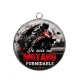 Pendentif Cabochon Argent - je suis un motard formidable