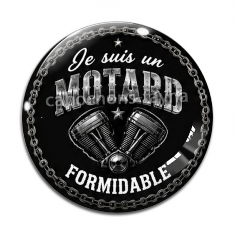 Cabochon Verre - je suis un motard formidable