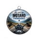 Pendentif Cabochon Argent - je suis un motard formidable