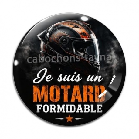 Cabochon Verre - je suis un motard formidable