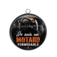 Pendentif Cabochon Argent - je suis un motard formidable
