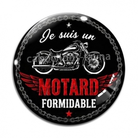 Cabochon Verre - je suis un motard formidable