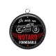 Pendentif Cabochon Argent - je suis un motard formidable