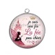 Pendentif Cabochon Argent - je suis une fée, La fée pas chier