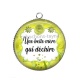 Pendentif Cabochon Argent - une belle mère qui déchire