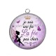 Pendentif Cabochon Argent - je suis une fée, La fée pas chier
