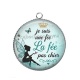 Pendentif Cabochon Argent - je suis une fée, La fée pas chier