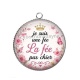 Pendentif Cabochon Argent - je suis une fée, La fée pas chier