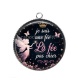 Pendentif Cabochon Argent - je suis une fée, La fée pas chier