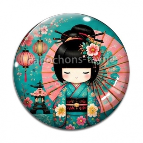 Cabochon Verre - kokeshi