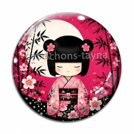 Cabochon Verre - kokeshi