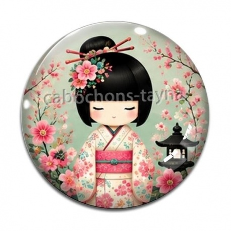 Cabochon Verre - kokeshi