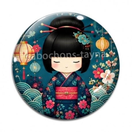 Cabochon Verre - kokeshi