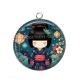 Pendentif Cabochon Argent - kokeshi