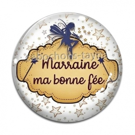 Cabochon Verre - marraine ma  bonne fée